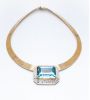 Vintage Aquamarine and Diamond Necklace