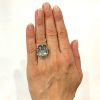 Vintage 11.67ct Aquamarine and Diamond 14kt Ring