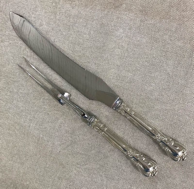 Vintage Birks Chantilly Sterling Silver 2 Piece Carving Set