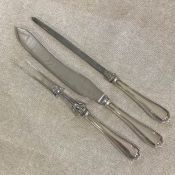 Vintage Birks George Plain Sterling Silver 3 Piece Carving Set