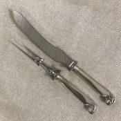Vintage Birks Sterling Silver 2 Piece Carving Set In The George II Pattern
