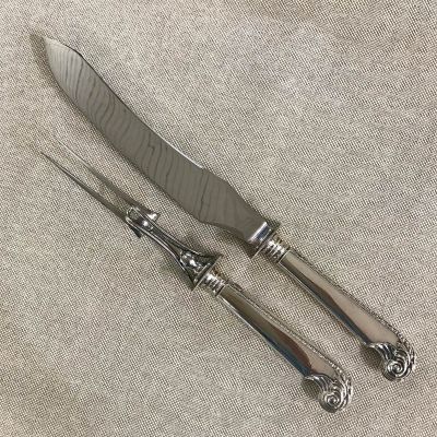 Vintage Birks Sterling Silver 2 Piece Carving Set In The George II Pattern