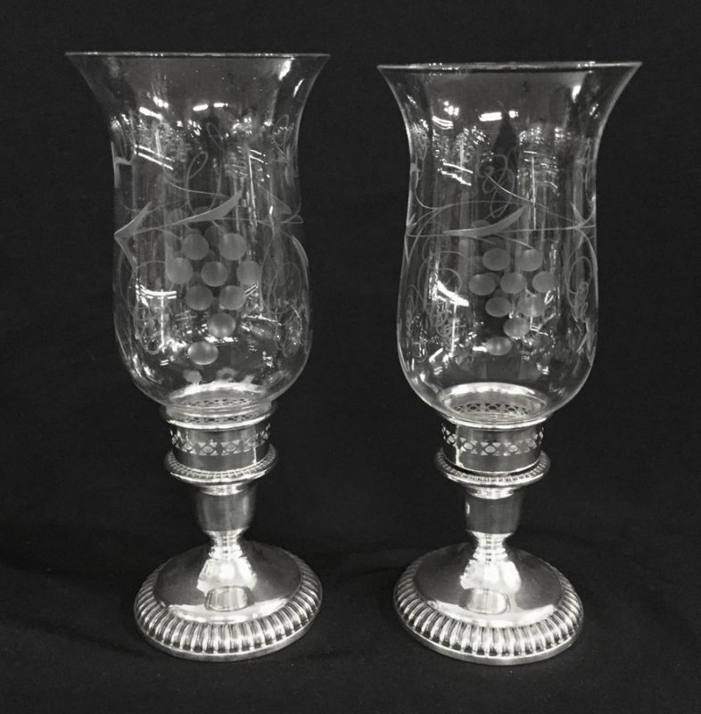 Vintage Birks Sterling Silver Candlesticks with Removable Glass