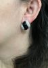 Vintage Black Onyx and Diamond Earrings