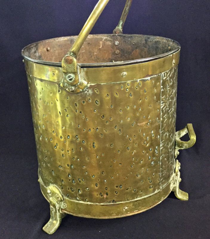 Vintage Brass Coal Scuttle