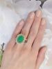 Vintage 14.65ct Cabochon Emerald Purple Sapphire Diamond Ring