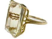 Vintage Citrine Solitaire Ring