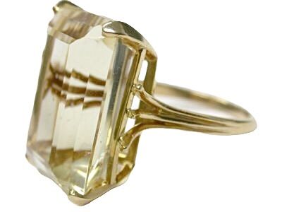 Vintage Citrine Solitaire Ring