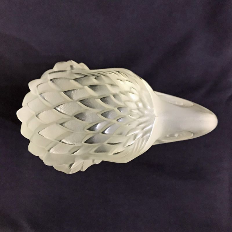 Vintage Clear & Frosted Glass Hood Ornament Sculpture