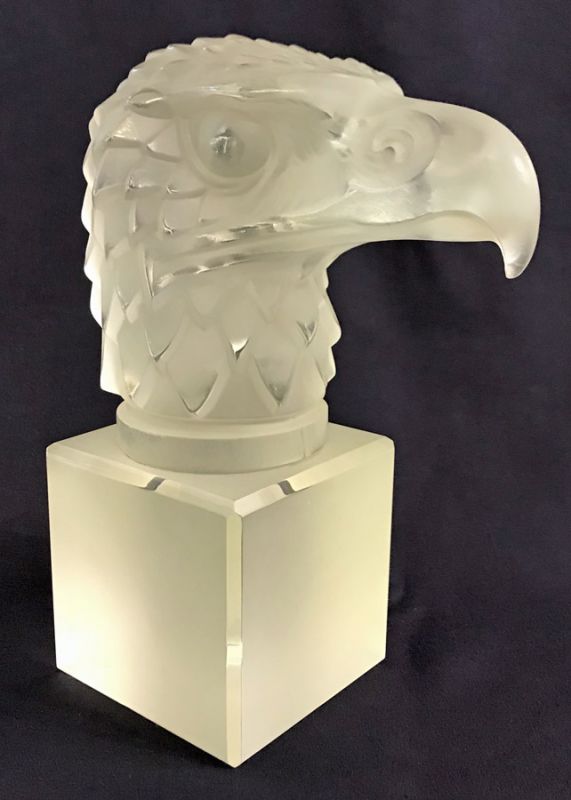 Vintage Clear & Frosted Glass Hood Ornament Sculpture