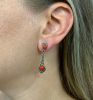 Vintage Coral and Diamond Drop Earrings