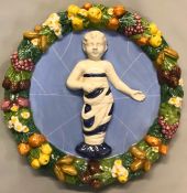 Vintage Della Robbia Christ Child Wall Plaque
