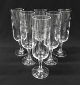 Vintage Etched Crystal Champagne Flutes