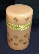 Vintage French Pink Opaline Cylindrical Box