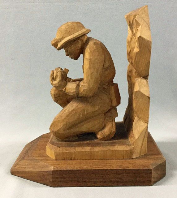Vintage Hand Carved Basswood Sculpture With Canadian Provenance