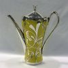 Vintage Hutschenreuther Silver Overlay on a Yellow Porcelain Three Piece Coffee Set