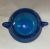 Vintage Iridescent Blue Art Glass Two Handled Bowl
