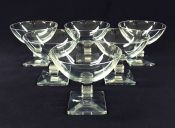 Vintage Lalique Crystal Champagne Coupes In The Argos Pattern