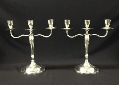 Vintage Mexican Sterling Silver 3 Light Candelabras
