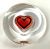 Vintage Moser Rosalin Crystal Paperweight with Rose Coloured Heart