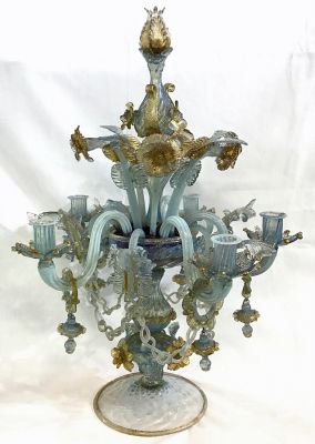 Vintage Murano Glass 5 Light Candelabra