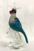 Vintage Murano Glass Parrot, Italian circa 1960s