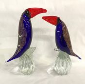 Vintage Murano Glass Toucans, Italy circa 1960s
