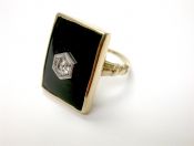 vintage black onyx rings circa 1950 and 1960s