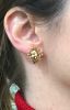 Vintage Coral Motif Cultured Pearl Earrings in 14kt Yellow Gold
