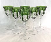 Vintage Peill & Putzler Cut Crystal Hock Wine Glasses in the Rheinland Pattern