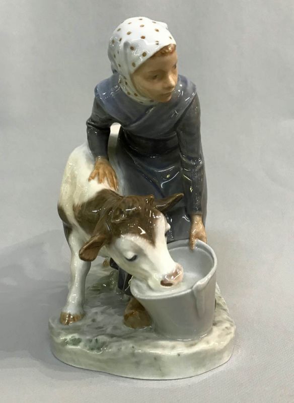 Figurine Royal Copenhagen N°707 – Deux Enfants Et Un Chien, Porcelaine, Neuve