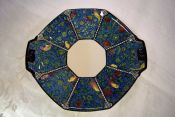 Vintage Royal Doulton Persian Parrot Blue Chintz Pattern Cake Plate
