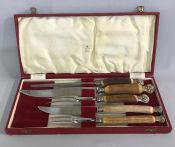 Vintage Sheffield Steel 5 Piece Carving Set