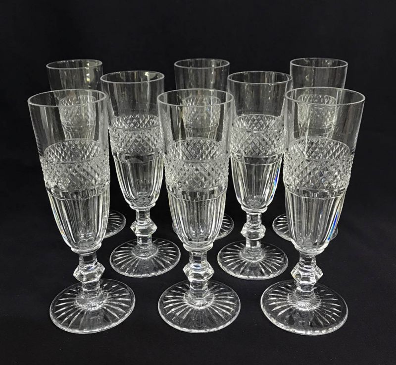 Vintage St. Louis Crystal Champagne Flutes