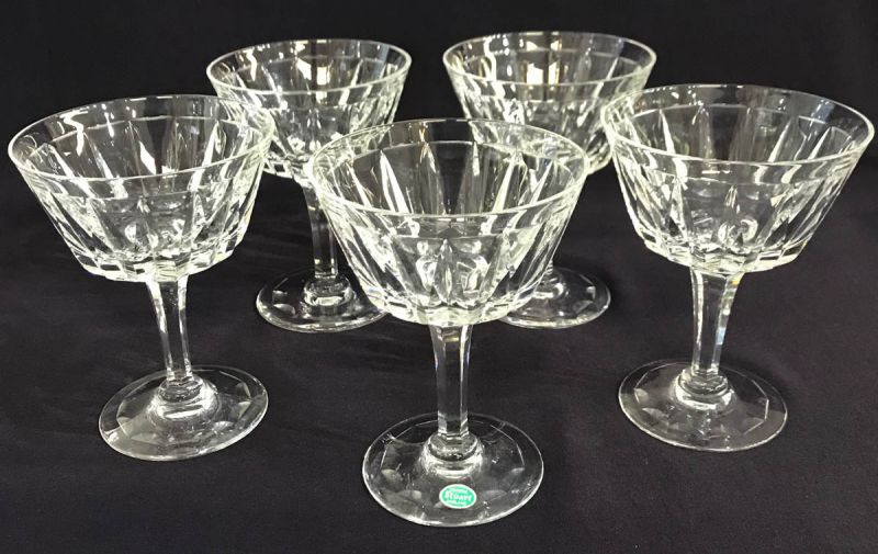 Vintage Stuart Crystal Champagne Glasses In The Dartmouth Pattern