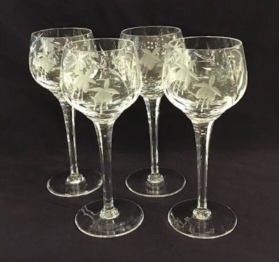Vintage Stuart Crystal Hock Wine Glasses