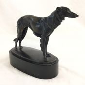 Theodor Ullman Vintage Bronze Sculpture of a Wolfhound 