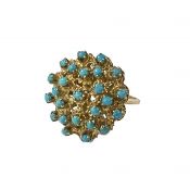 Vintage Turquoise Cluster Ring