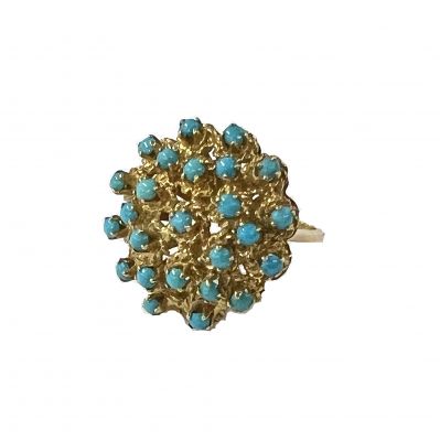 Vintage Turquoise Cluster Ring