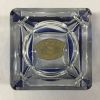 Vintage Val St. Lambert Blue and Clear Crystal Cigarette Box/Ashtray