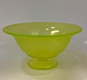 Vintage Vaseline Glass Pedestal Bowl