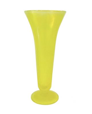 Vintage Vaseline Glass Trumpet Vase