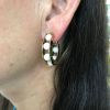Vintage Yellow Gold Coral Hoop Earrings