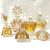Vintage Yellow and Clear Glass Perfume Bottles and Dresser Jars