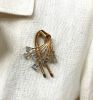 Vintage 18kt. Yellow and White Gold Aquamarine and Diamond Spray Brooch