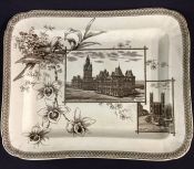 Wallis Gimson & Co Antique Brown Transfer Ware Platter