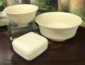 Wedgwood Primrose Yellow Jasper Ware, Prunus Blossoms Pattern