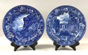 Wedgwood  Blue and White Transfer Ware Plates, circa 1900