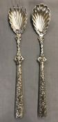 William Hutton and Sons English Sterling Silver Salad Servers