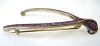 Vintage Wishbone 2.14ct Ruby Brooch in 14kt Yellow Gold and Silver